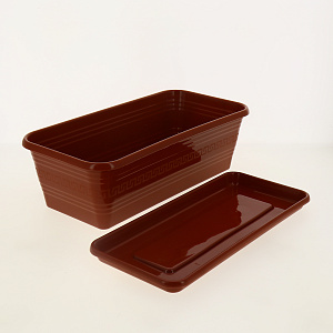 Ящик 390*195*120 с поддоном ДЕКОР для цветов и рассады терракотовый C0805 пластик 000000000001182773