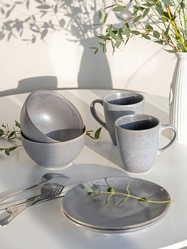 Салатник 14см LUCKY Матовый серый керамика 000000000001211773