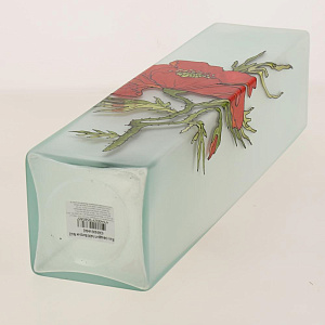 Ваза стеклянная с ручным витражным рисунокм, Форма вазы квадрат высотой 40 см.  6360/400/vtr042 000000000001191024