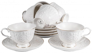 Набор чайный 12 предметов (чашка 220мл-6шт/блюдце-6шт) BALSFORD Грация Актея подарочная упаковка фарфор 000000000001193984