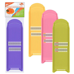 Терка  для корейской моркови 11,5х1,5х37см МУЛЬТИДОМ Эконом. Рабочая часть терки изготовлена из нержавеющей стали корпус терки – из пластмассы. 000000000001190235