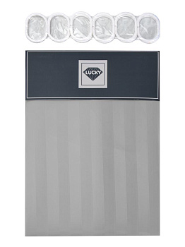 Штора для ванной 180х180см LUCKY СТРАЙП с кольцами серый полиэстер 000000000001228463