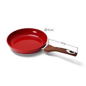 Сковорода 24см PHANTOM CHEF ручка soft touch индукция red 000000000001221195