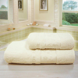 Полотенце махровое 70*140 крем, 70%бамб30%хл, пл 450гм2, АЗ Бамбук бабочки м4007_08 L 000000000001188809