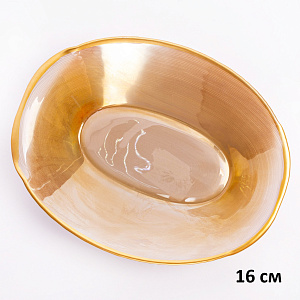 Ваза-конфетница 16см GLASSCOM золотая кайма lilak стекло 000000000001213173