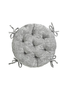 Подушка на стул 40см DE'NASTIA светло-серый велюр меланж полиэстер 000000000001226727