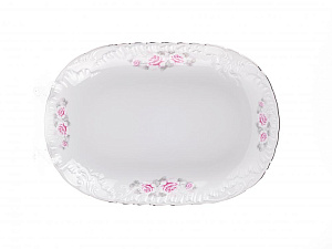 Сервиз столовый 24 предмета CMIELOW Рококо Бледная роза отводка платиной фарфор 000000000001214843