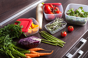 Контейнер для продуктов Plast Team POLAR, квадратный, коралловый, 0,95л, 145х145х72 (PT1675) 000000000001201513