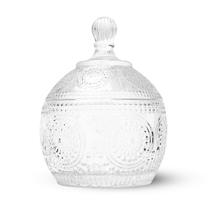 Шкатулка декоративная 8х12см Круги прозрачная стекло 000000000001210770