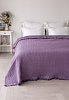 Покрывало 150x200см LUCKY вафельное с бахромой сиреневый хлопок 100%