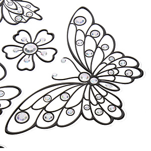 Стикеры Бабочки Room Decoration, черный, металлик 000000000001127329