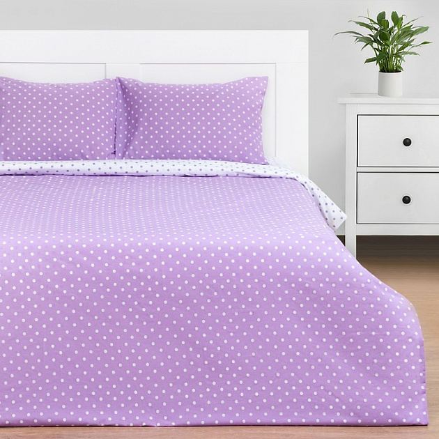 Комплект постельного белья 1,5-спальный ЭТЕЛЬ Purple style пододеяльник143х215см простынь150х214см наволочки50х70см-2шт фиолетовый поплин хлопок 000000000001210728