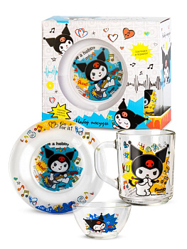 Набор детской посуды 3 предмета ND PLAY Куроми Граффити стекло 000000000001225617