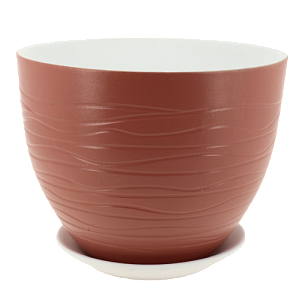 Горшок для цветов декоративный керамический Полоса коралл №1 4л ГК 15 000000000001200882