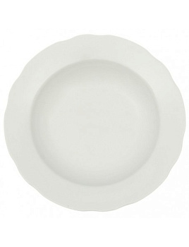 Тарелка фарфор суповая 240 мм Вырезной край Белая,029862 000000000001193486