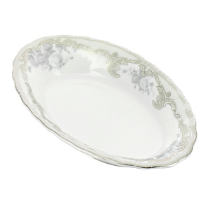 Овальное блюдо Платиновый вензель Porcelaine Czech Gold Hand s.r.o., 15 см 000000000001136177
