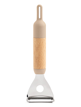 Овощечистка 20x5см DE'NASTIA деревянная ручка из бука бежевый нержавеющая сталь 000000000001213996