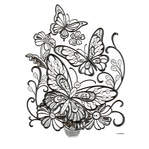 Стикер крючок Бабочки на цветах Room Decoration 000000000001127375