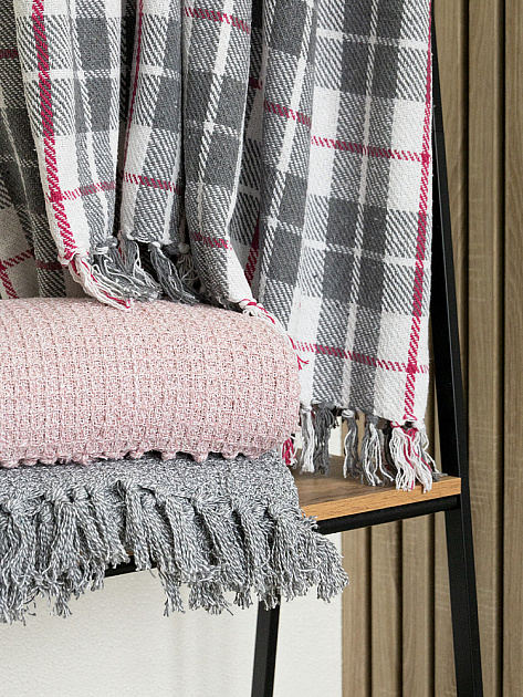 Покрывало 150x200см DE'NASTIA серый вафельное меланж хлопок 000000000001229652