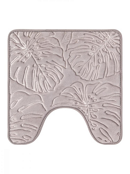 Коврик для туалета 50x50см DE'NASTIA ТРОПИКИ memory серый полиэстер 000000000001207520