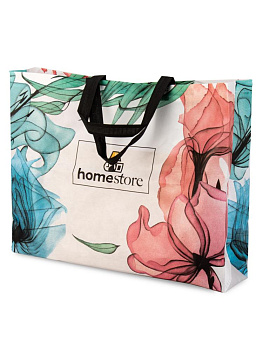 Сумка для покупок 47х36х10см HS цветы до 10кг белый пластик 000000000001227568