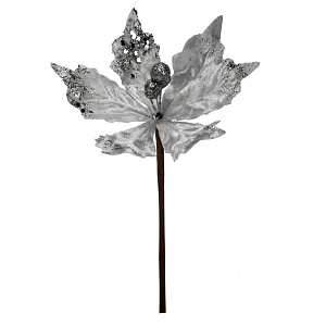 Декоративное украшение цветок 16 см серебряный 000000000001225530