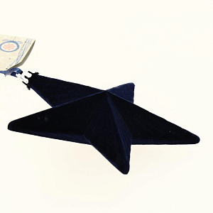 Новогоднее подвесное украшение Звёзды синий бархат из полистирола 2шт 12x11x3,5см 81884 000000000001201823