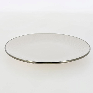 Тарелка десертная 19,7см LUCKY Точки металлическая кайма бежевый керамика 000000000001211236