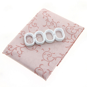 Штора для ванной Pink leaf, 180х200 см 000000000001176542