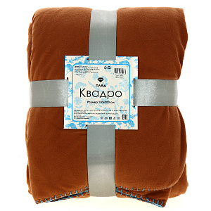 Плед LUCKY Квадро 150х200см 100%полиэстер терракотовыйT040117 000000000001190473