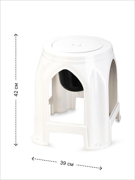 Портативный туалет 42х39см для взрослых белый полиэтилен 000000000001227342
