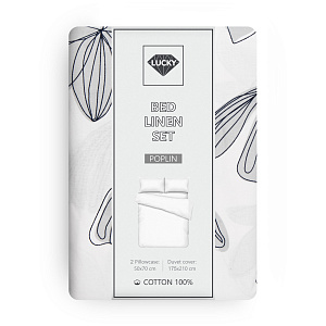 Комплект постельного белья 2,0сп LUCKY (пододеяльник, наволочки 50х70см-2шт) пурпур серый хлопок 100% 000000000001217117