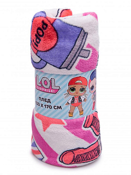 Плед 130*170 Павлинка Аэро Софт Куклы LOLполоса фуксия100%пэ,пл190г 000000000001192879