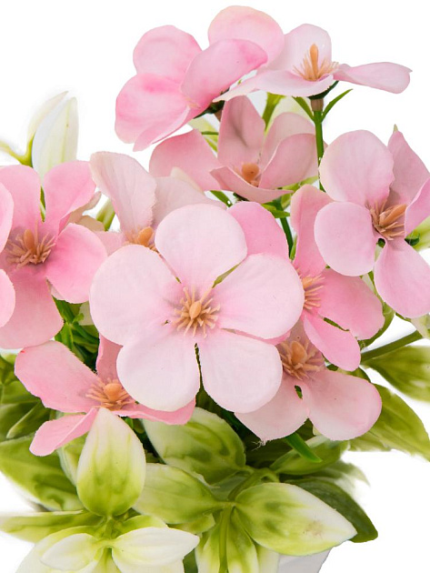 Цветок искусственный в кашпо Незабудка 16см розовый пластик 000000000001225660