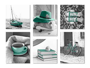 Картина на холсте (канвас) 82х120см комплект из 6-ти частей Италия 000000000001214949