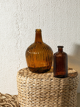 Ваза декоративная 800мл 8,5x8,5x20см DE'NASTIA Египет бутыль ручная работа коричневый стекло 000000000001220890