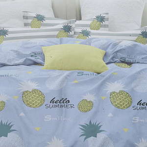 Комплект постельного белья 1,5-спальный LOVE&LIVE Ананасы простынь 150х215см пододеяльник 145х215см наволочки 70х70см-2шт поплин 100% хлопок 000000000001210570