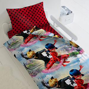 КПБ 1.5сп.LadyBug  Леди Баг и Супер Кот,100%хл,поплин,пл105гр 000000000001180898