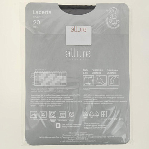 Колготки женские 20ден р.3 ALLURE Лацерта Неро Классические тонкие колготки для теплого сезона с усиленной верхней частью и укрепленным мыском 000000000001204901