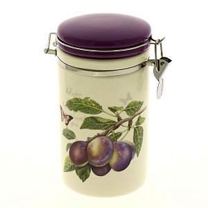 Банка для сыпучих продуктов 1л Слива с клипсой подарочная упаковка 000000000001177427