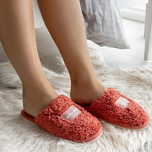 Туфли домашние-тапки р.38-39 LUCKY оранжевый шерпа полиэстер 000000000001214556