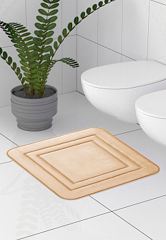 Коврик для туалета 50x50см DE'NASTIA Soft Collection мемори бежевый полиэстер 000000000001215840
