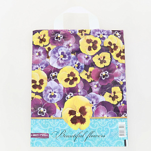 Пакет 28х34см Красивые цветы 60мкм ручка петля полиэтилен 000000000001212944