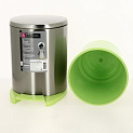 Урна для мусора 6л матовый хром корпус салатовая система SOFT CLOSE плавное опускание крышки PRIMANOVA M-E41-30-05 000000000001201712