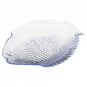 MARINE Тарелка-рыба 1шт 26х20,6см PASABAHCE голубой сьекло 000000000001001161