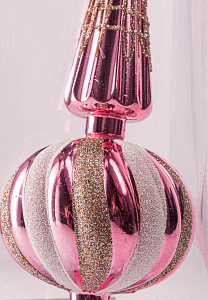 Новогоднее украшение 1шт 33см Верхушка розовый пластик 000000000001209027