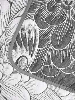 Покрывало 260х260см DE'NASTIA Бабочки 3слоя серое жаккард 55% хлопок 45% полиэстер 000000000001207620