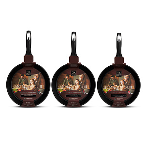 Сковорода 24см SWEET HOME MON AMOUR глубокая черный алюминий 000000000001215876