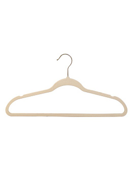 Набор плечиков для одежды 45х22см 30шт антискользящие бежевый пластик/флок 000000000001229809