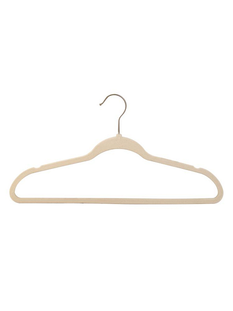 Набор плечиков для одежды 45х22см 30шт антискользящие бежевый пластик/флок 000000000001229809